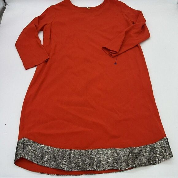 Sandro Bright Red Viscose 3/4 Sleeve Short Shift Dress Size 1 (4) - Picture 1 of 5